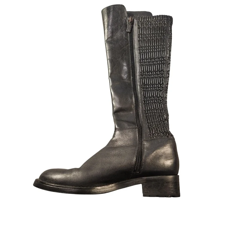 Blondo Boots‎ Womens Size 8 Black Leather Waterproof Knee High Riding Zip